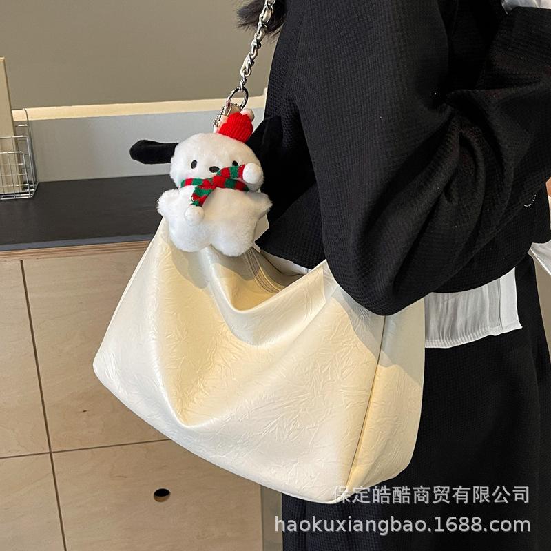 Сумка Женская 2025 Новая Модная Модная Сумка-Тоут для Поездок Универсальная Повседневная Большая Вместимость Подмышечная Сумка Сумка-Кроссбоди на Цепочке