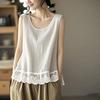 Sleeveless Tops Cotton Oversized Halter T-shirt Women Summer Sleeveless Undershirt Slim Stretchy Printed Sleeveless Tops