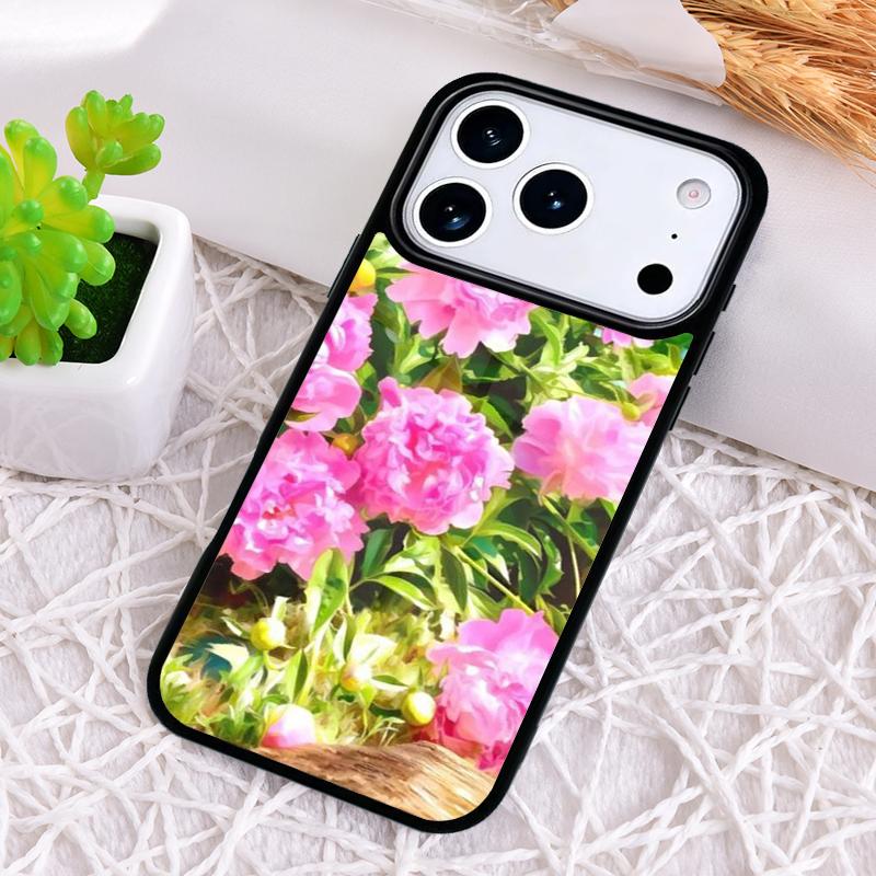 Peonies Beautiful Flower Shockproof Phone Case for iPhone 17 Air 16e 15 11 12 14 13 Pro Max Cover Coque
