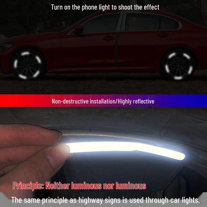 High-Reflective Wheel Hub Rim Stickers for Cars, Motorcycles, and Electric Vehicles