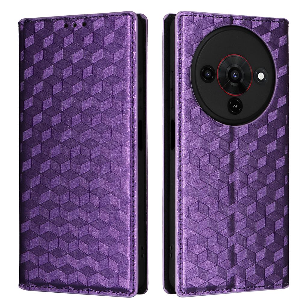 For ZTE Blade A76 5G Case Wallet Rhombus Imprinted Leather Phone Cover