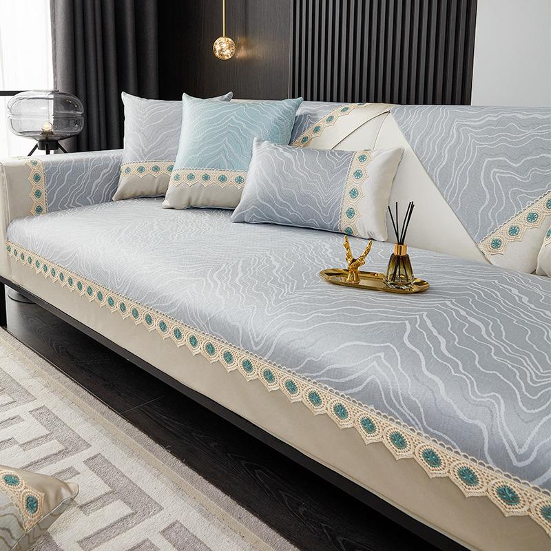 Подушка для дивана, летняя ледяная шелковая простая современная летняя подушка для коврика, нескользящая подушка для четырех сезонов, универсальный чехол для дивана, однотонный крутой коврик