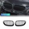 Для BMW 5 серии E60 520i 523i 525i 528i 530i 535i 550i 2003 2004 2005 2006-2009 Передняя решетка радиатора "ноздри" с двойными планками Глянцевая черная