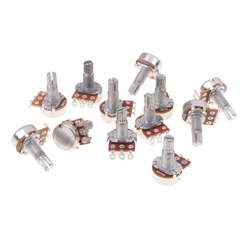 A500K B500K A250K B250K A50K B50K A25K B25K Потенциометр Шлицевой Маленький Пот Электрогитара Бас Эффект Усилитель Тон Громкость 18 Мм Вал Части