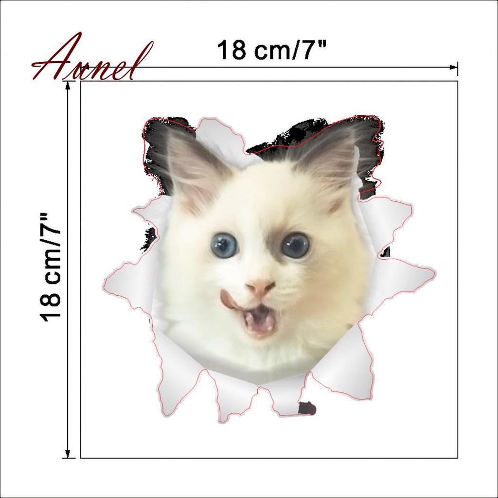 3D термоаппликация с кошкой для ванной, туалета, декора стен