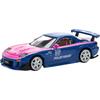 POP RACE 1/64 Mazda RX7 RE Amemiya Сине-розовый литой модельный автомобиль Коллекционный
