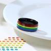 Stainless Steel Multicolour Rainbow Rings Enamel Finger Knuckle Bands Unisex Couple Rings  Woman