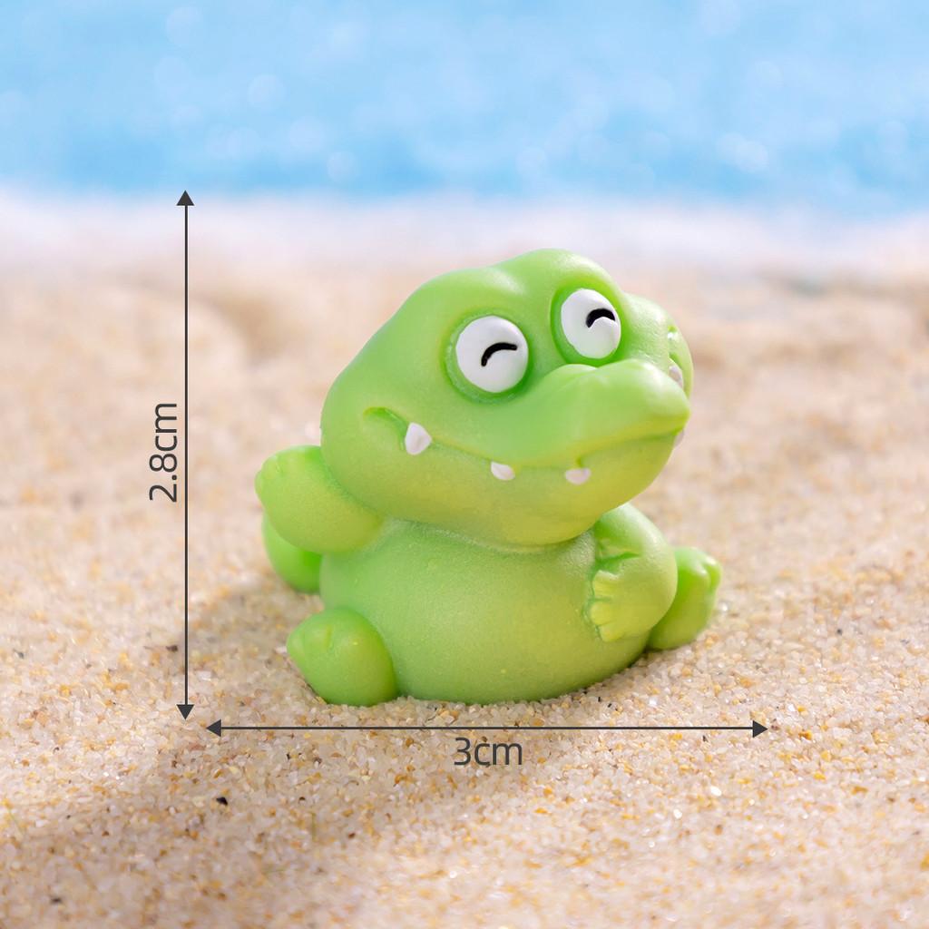 4Pcs/set Cartoon Alligator Animal Miniatures Resin Ornaments Diy Fairy Garden Decoration Micro Landscape