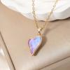 Heart Shape Pendant Necklace for Women Golden Stainless Steel Clavicle Chain Wedding Party Daily Wear Jewelry Accessories