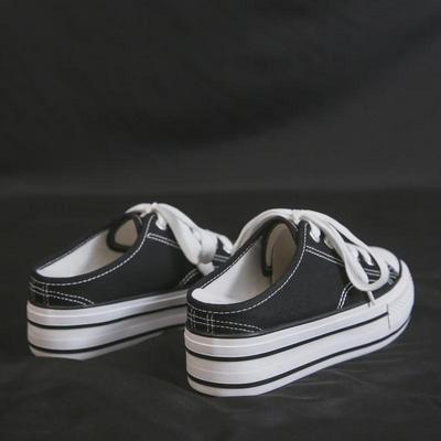 Весна/лето парусиновые туфли на платформе 5 см: Женские кроссовки на толстой подошве с полуподдержкой N123