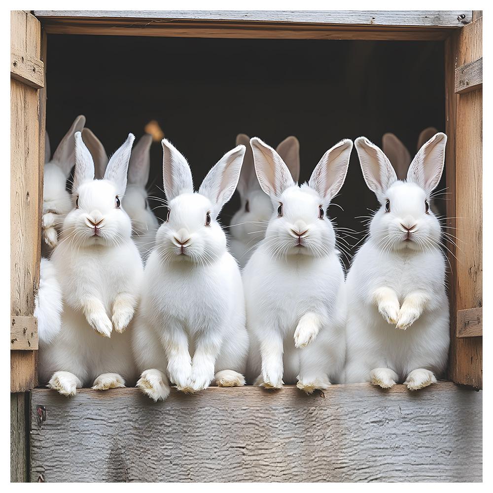Милый маленький белый кролик кухонный шкаф домашний фон ландшафтный дизайн декоративные настенные наклейки