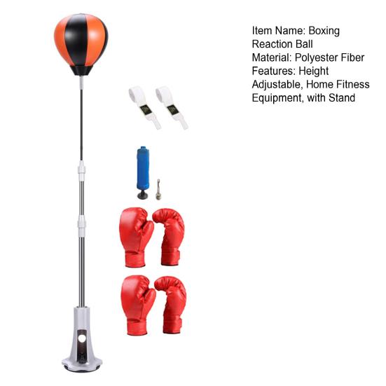 Punching Bag with Stand Height Adjustable Boxing Reaction Speed Training Ball Indoor Vertical Kids Adults Boxing Reaction Ball Home Gym Fitness
