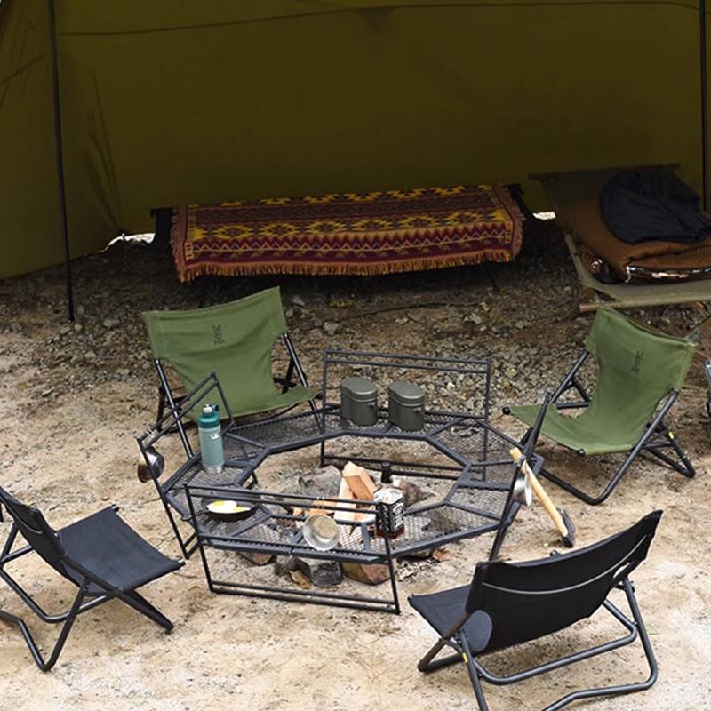 Portable Outdoor Folding Bonfire Chair: Lightweight Camping Recliner with Backrest for Barbecue and Beach.