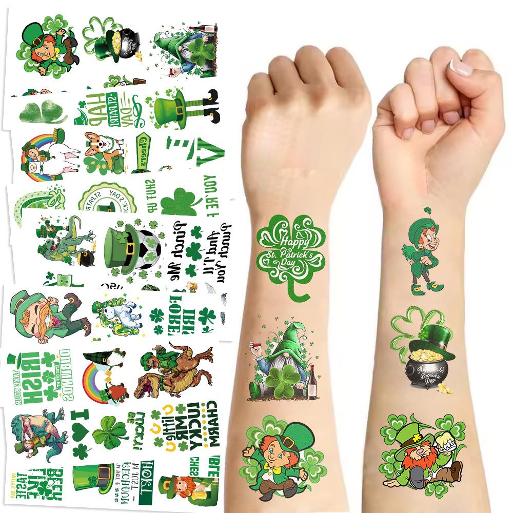 New St. Patrick's Day Tattoo Stick Waterproof Party Party Gift Funny Face Sticker