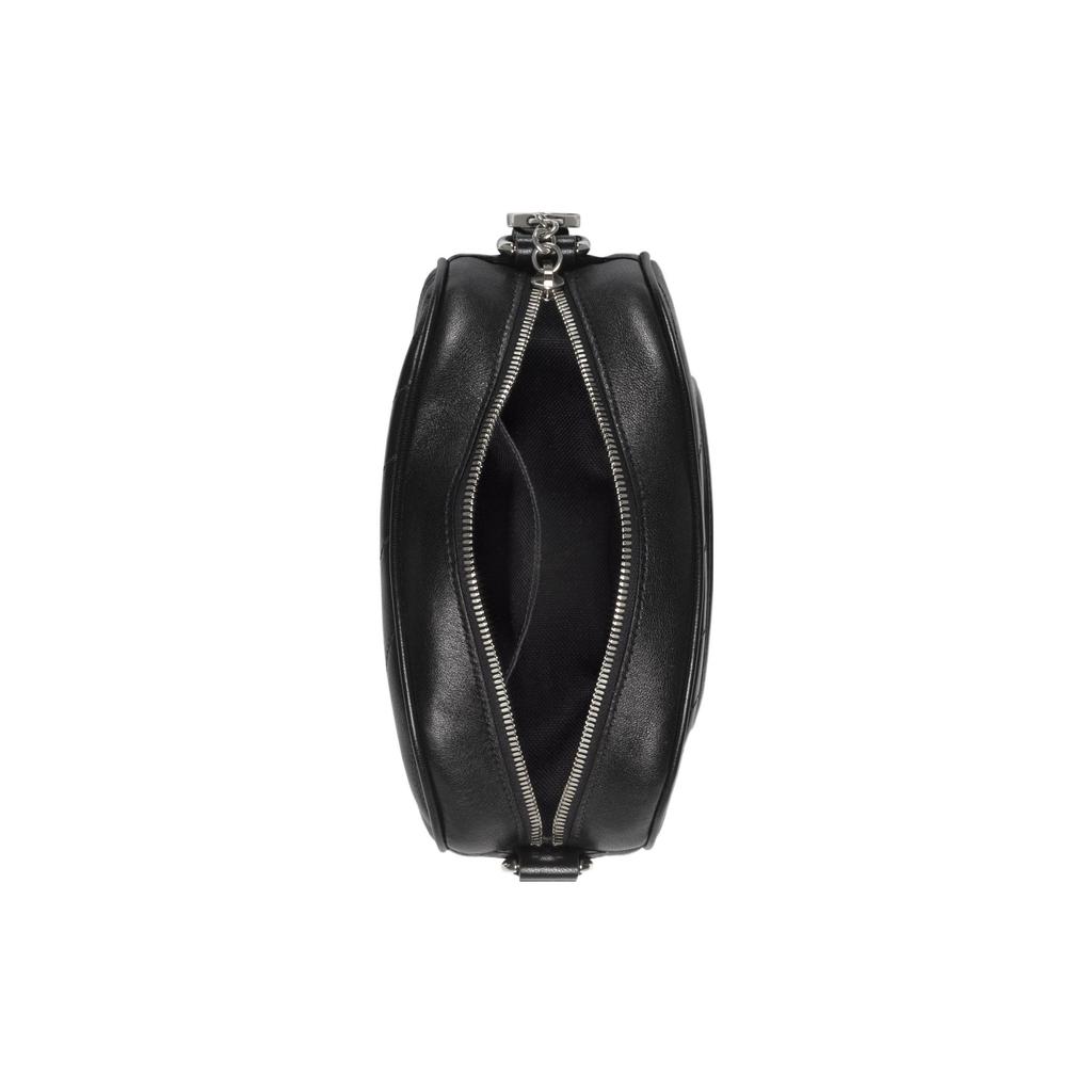 Gucci Blondie Double G Logo Detachable Shoulder Strap Zipper Closure Leather Crossbody Bag Women bags Black 760175-AACPY-1000