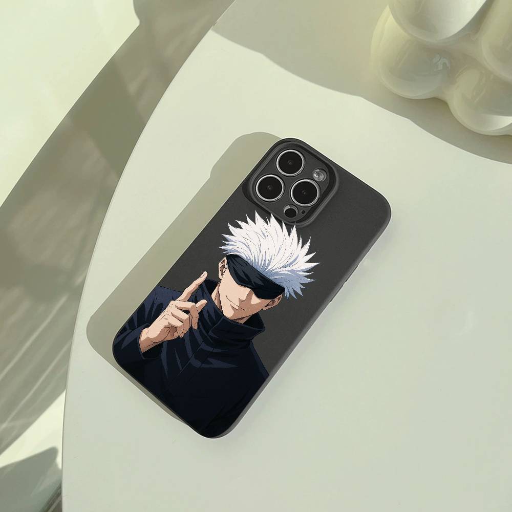Чехол для телефона J-Jujutsu K-aisen-популярные персонажи Для iPhone 17,16,15,14,13,12,11 Pro Max,16/15/14Plus,XS Мягкая черная крышка