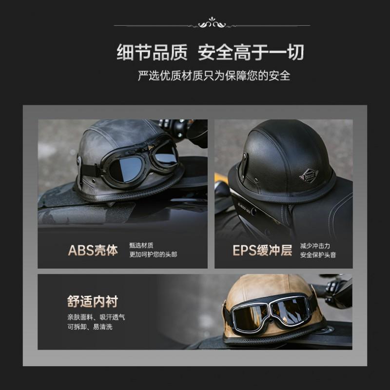 Винтажный мотошлем в военном стиле, полулицевой, для райдеров Harley - ABS-оболочка, сертифицирован 3C, унисекс, несколько цветов, козырек