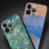 Claude Monet Garden Paint Art Phone Case For iPhone 17 16 15 Pro Max 11 12 13 14 7 8 Plus SE 2020 X XR XS Cover Soft Black