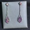 925 Sterling Silver 3ex 2ct Pink Created Moissanite Wedding Engagement Customized Drop Earrings Fine Jewelry