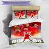 3pcs Soccer 7 (4) Design Cover Set - HD Printed Bedding with 1 Cover and 2 Pillowcases - Perfect for Home and Dorm Decor