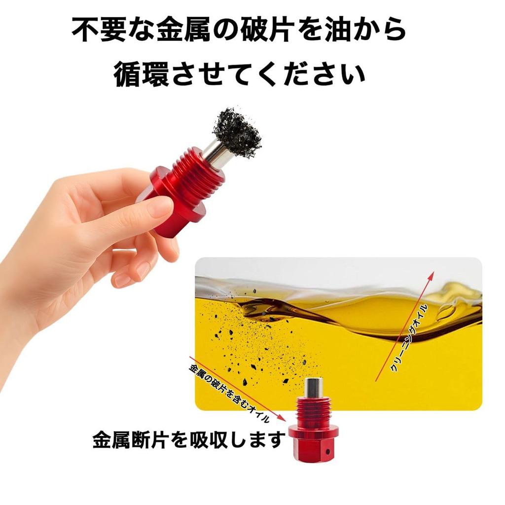 Winova Magnetic Drain Plug M14x1.5mm with Strong Magnets, Aluminum Drain Bolt with Copper