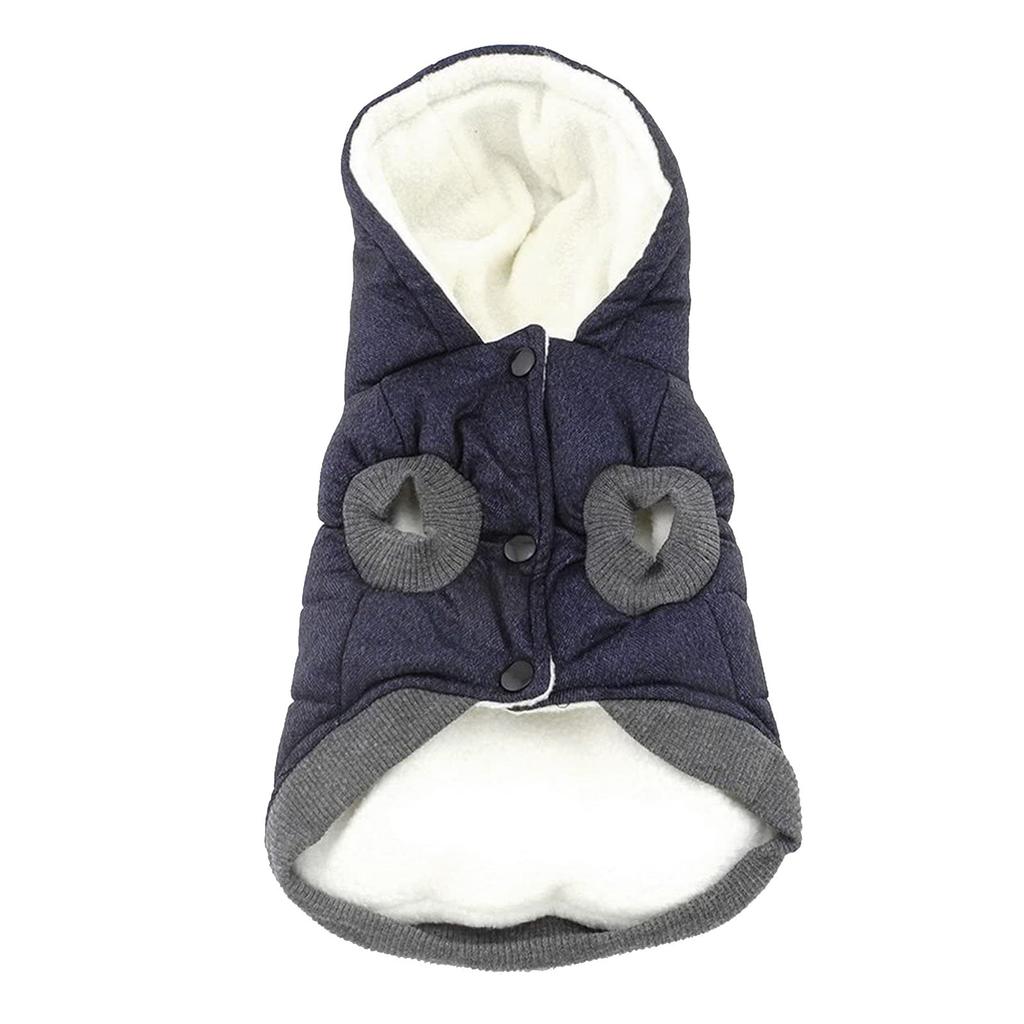 Куртка, толстовка, зимний пуховик, домашнее пальто с капюшоном Anumal, теплая одежда для крупных и средних собак (L (грудь: 44см, Шея: 29см), Серый)