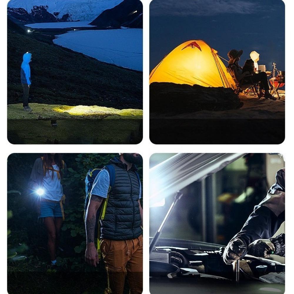 Ультратонкий фонарик, магнитный зажим-ручка высокой яркости, двойной источник света, 5 режимов, материал из алюминиевого сплава, подходит для улицы, для чрезвычайных ситуаций