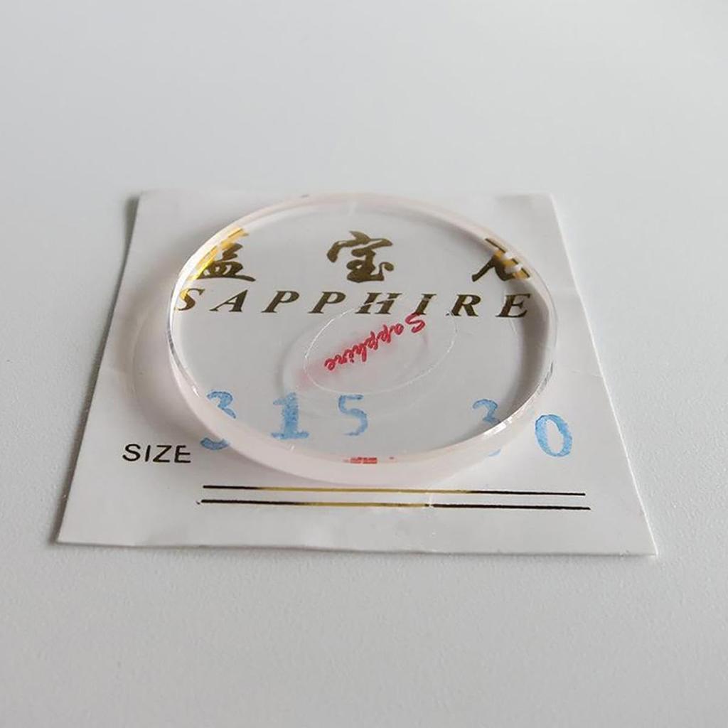 Replacement Transparent Watch Repair Flat Round Flat Sapphire Crystal Glass