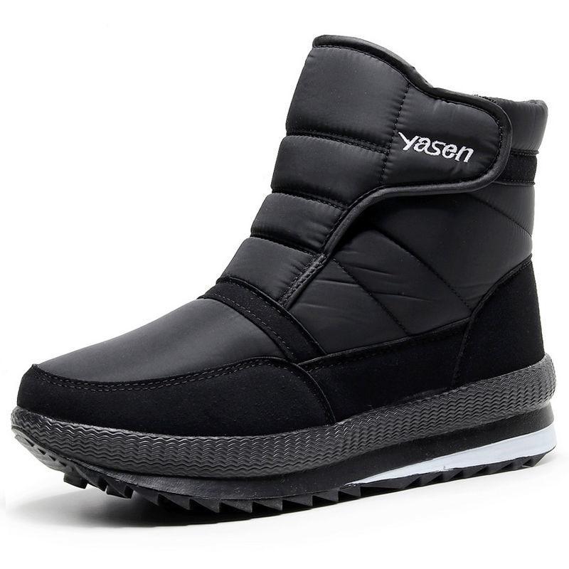 WTEMPO Мужские зимние ботинки 40–47, непромокаемые однотонные зимние ботинки, мужские повседневные легкие ботильоны, уличные теплые зимние ботинки