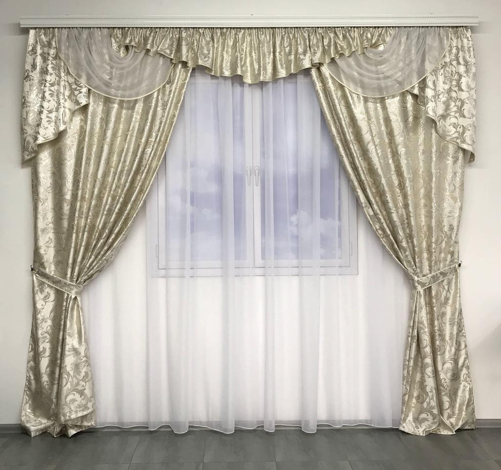 Комплект оконных штор с ламбрекеном (150х270 см), жаккард