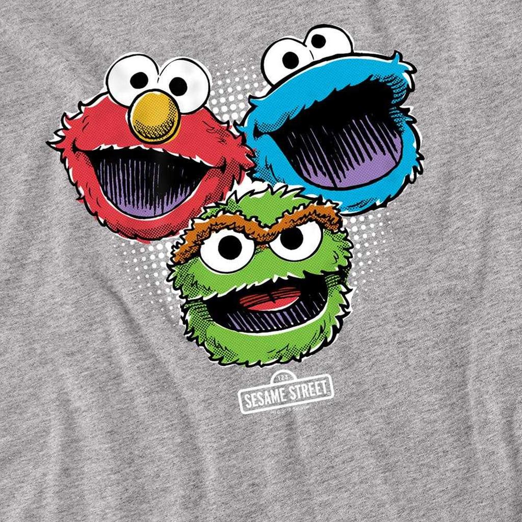 Sesame Street Unisex Adult Halftone Heads Long-Sleeved T-Shirt
