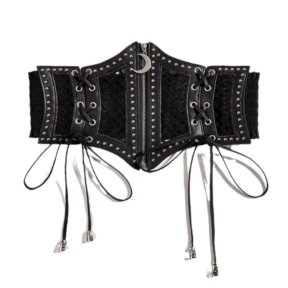 Waistband Hollow Corset Belts PU Leather Wide Waist Belt Slimming Leopard Print Cummerbunds Women