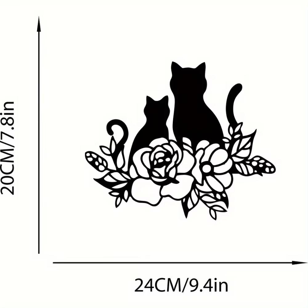 1 шт. Металлический знак «Любитель кошек» с цветочным настенным искусством для любителей домашних животных, стильный декор для дома и комнаты, уникальный металлический настенный художественный акцент