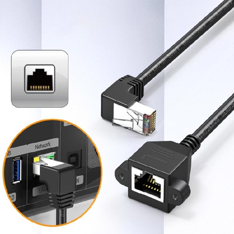 Shielded Cat6 RJ45 Cable Extender Flexible Angle Adapter FTP Connectors for Cat5e Cat5 Networks