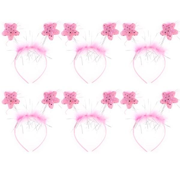 Livingda Spring Star Headband, Pink, 6 Pieces