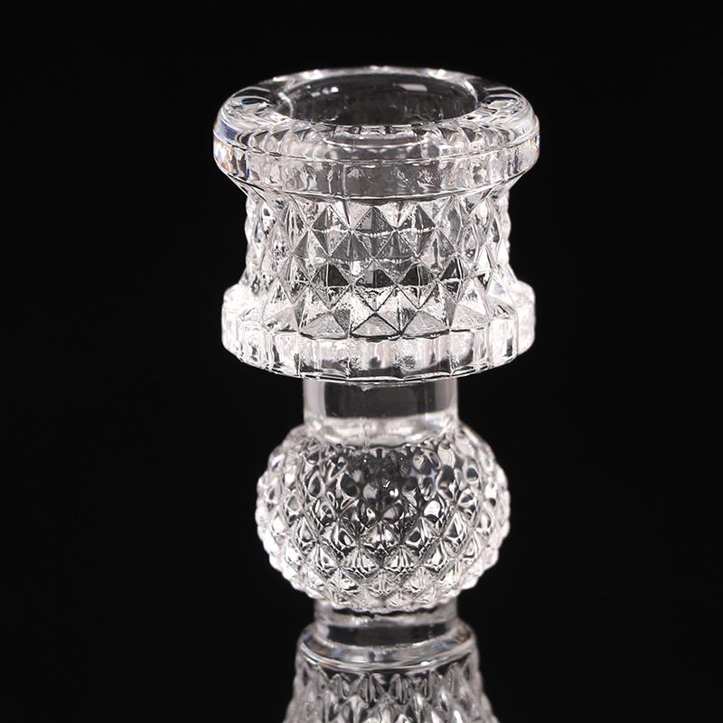 Vintage Glass Clear Candlestick Dinner Candle Holder Home Wedding Decorations