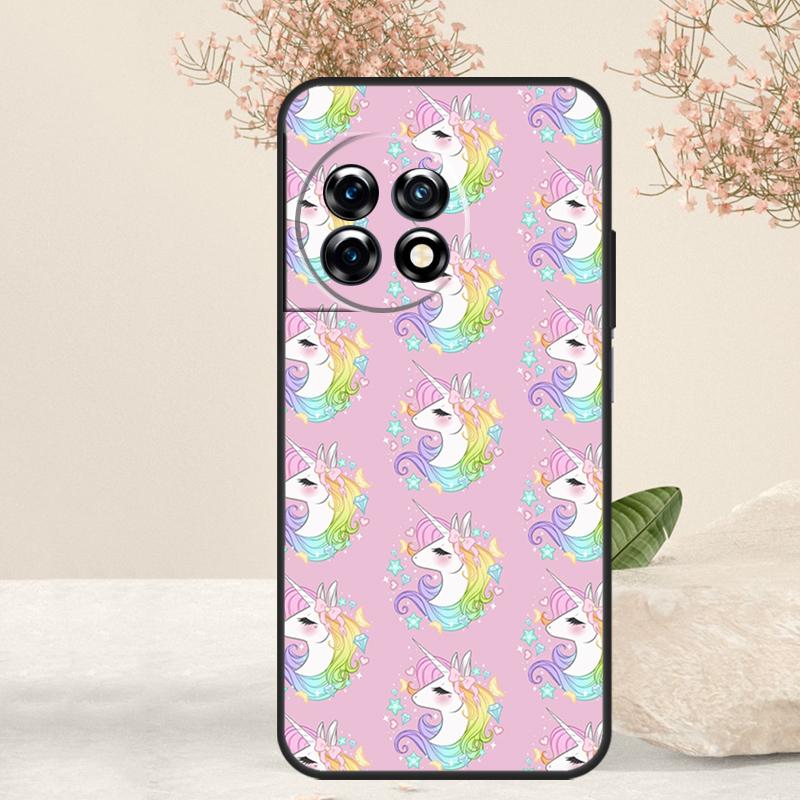 Cute Rainbow Unicorn Case For OnePlus 12R 10T 8T 9R 10R OnePlus 12 11 9 10 Pro Nord CE 2 3 Lite N10 N20 N30 Cover