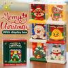 HUIQIBAO Children Mini Christmas Tree Santa Claus Model Micro Bricks Building Block City DIY ZOO Animal Display Cases Toys Gift