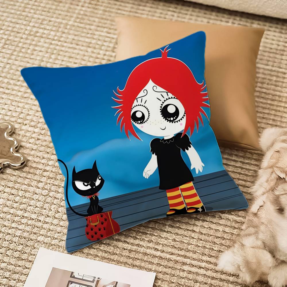 RRuby GGloom And Doom Kitty Pillow Case Antidustmite Pillowcase Invisible zipper silky plush Sofa