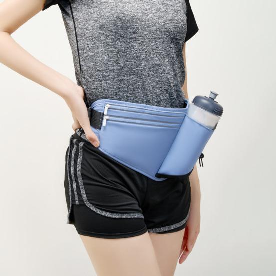 Hydration Waist Bag Waterproof Waist Pack with Water Bottle Holder Reflective Strips Adjustable Belt Fanny Pack for Running Hiking Cycling