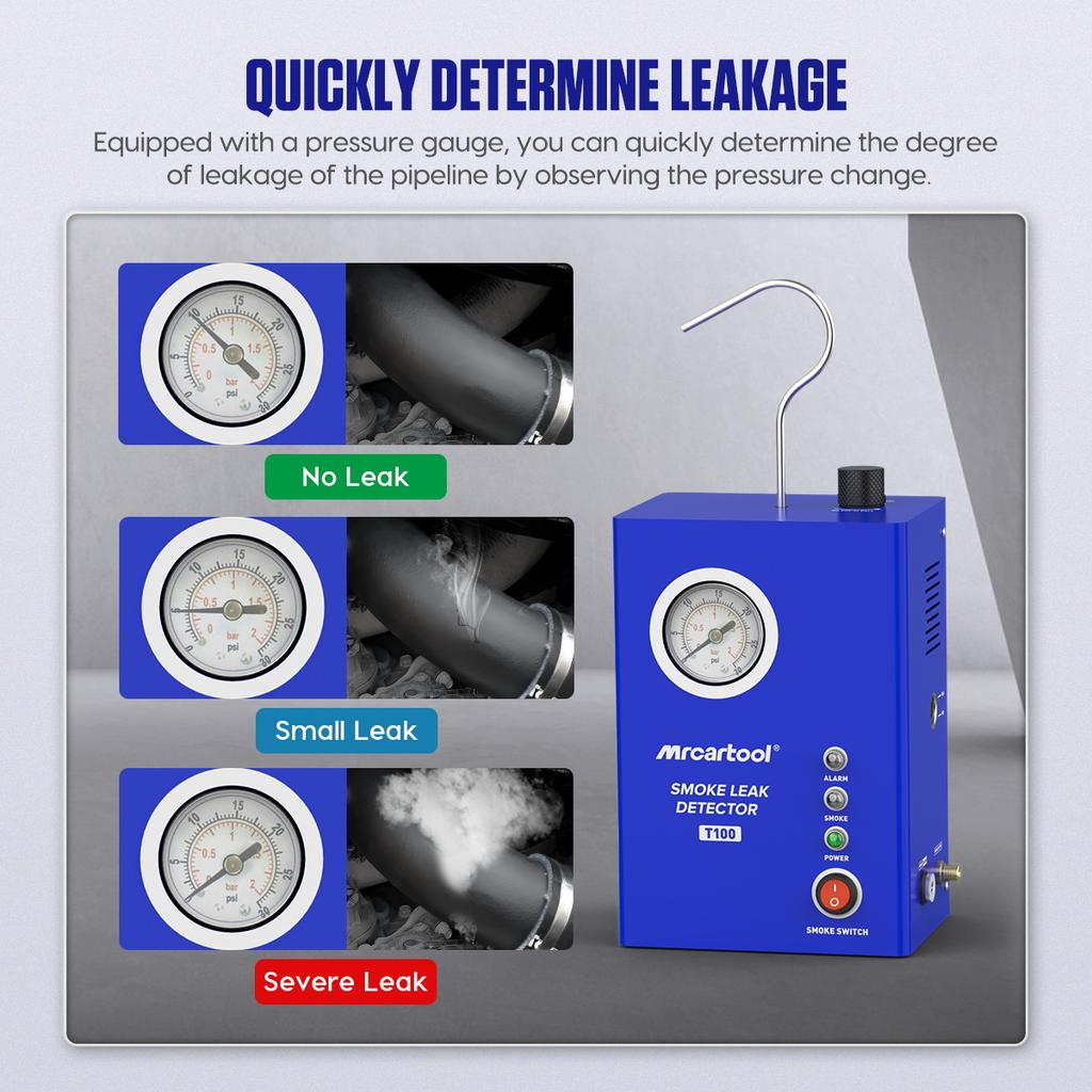 MRCARTOOL T100 Детектор дыма для автомобиля Тестер вакуума топливной системы автомобиля Детектор утечек дыма для автомобиля