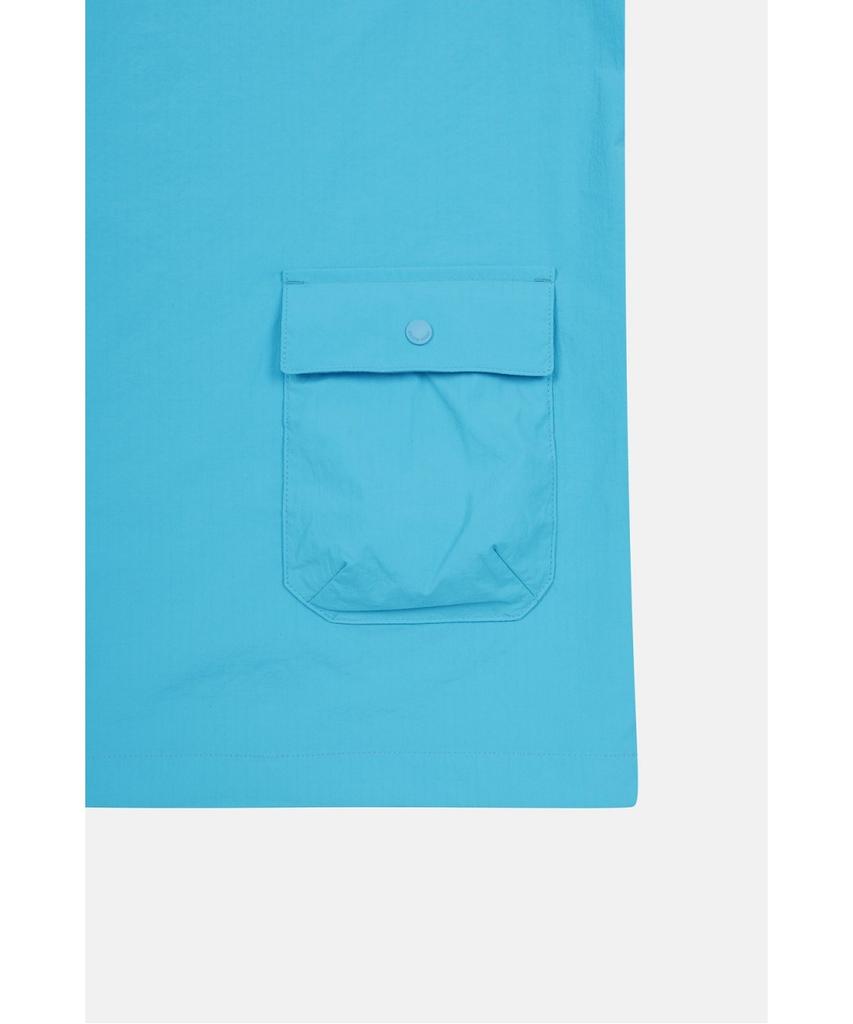 Koolongseupocheu Мужской Daypack Свободный крой С капюшоном Короткий рукав Анорак Tltcm26671Aqu