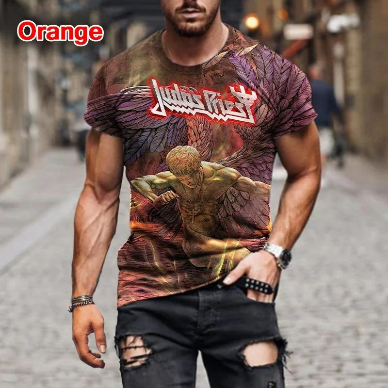 New Rock Judas Priest Band 3D Printed t shirts Men Women Hip Hop Short Sleeve T-shirt Tops Fashion Oversized Street Man Clothing