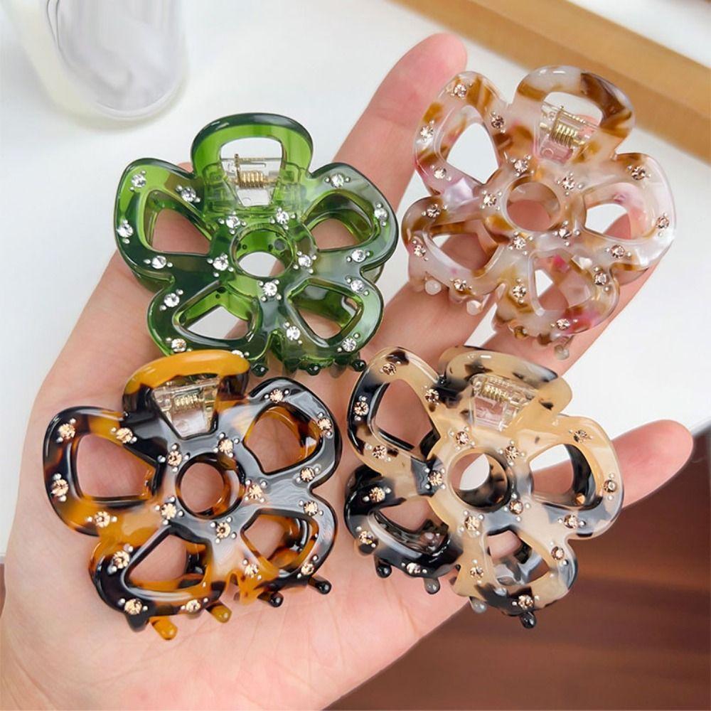 Hairpin Hollow Flower Hair Claws Headwear Hair Grab Cute Acetate Hair Clip Streetwear