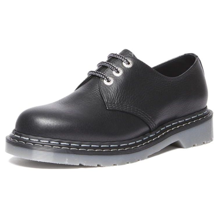 Dr. Martens 1461 Genuine Leather Simple Plain Round Toe Low-Top Casual Shoes Unisex Casual Shoes Black 30623001