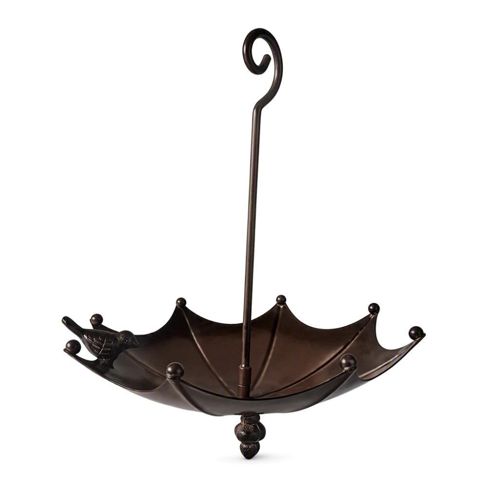 Umbrella Shape Umbrella Bird Feeder Metal Construction Garden Bird Feeder Outdoor Garden