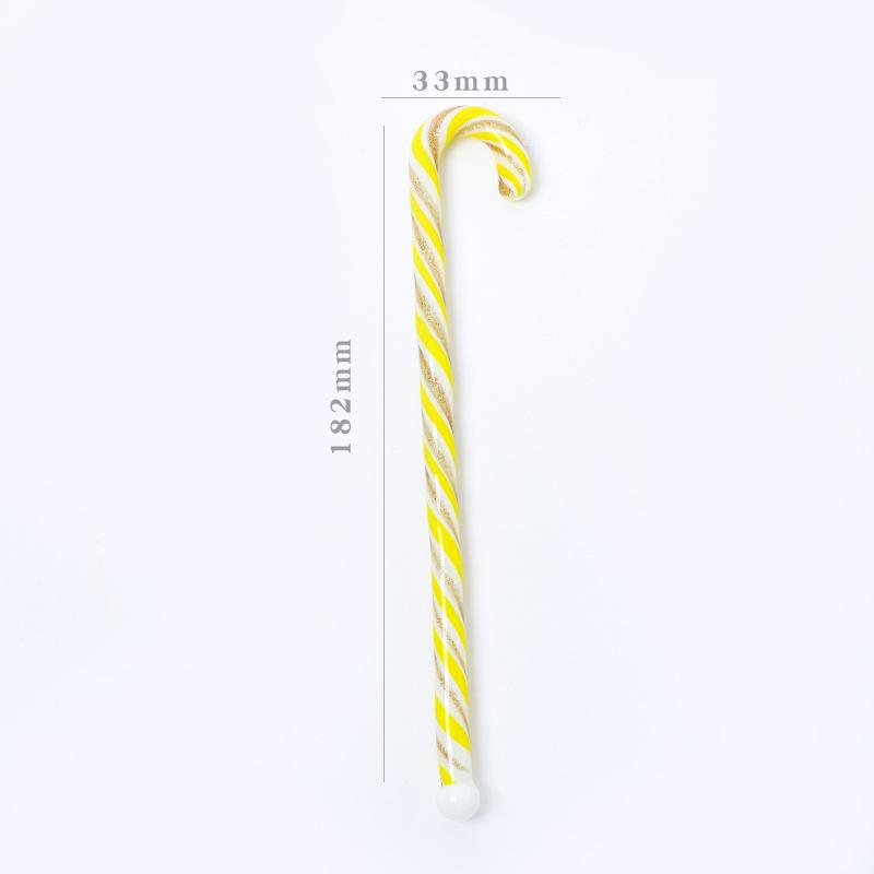 Creative Christmas Striped Glass Stir Sticks - Long Handle for Juice and Coffee