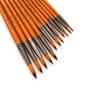 12pcs Professional Artist Paint Brushes Set Round Pointed Tip Wooden Handle Nylon Hair Paintbrush