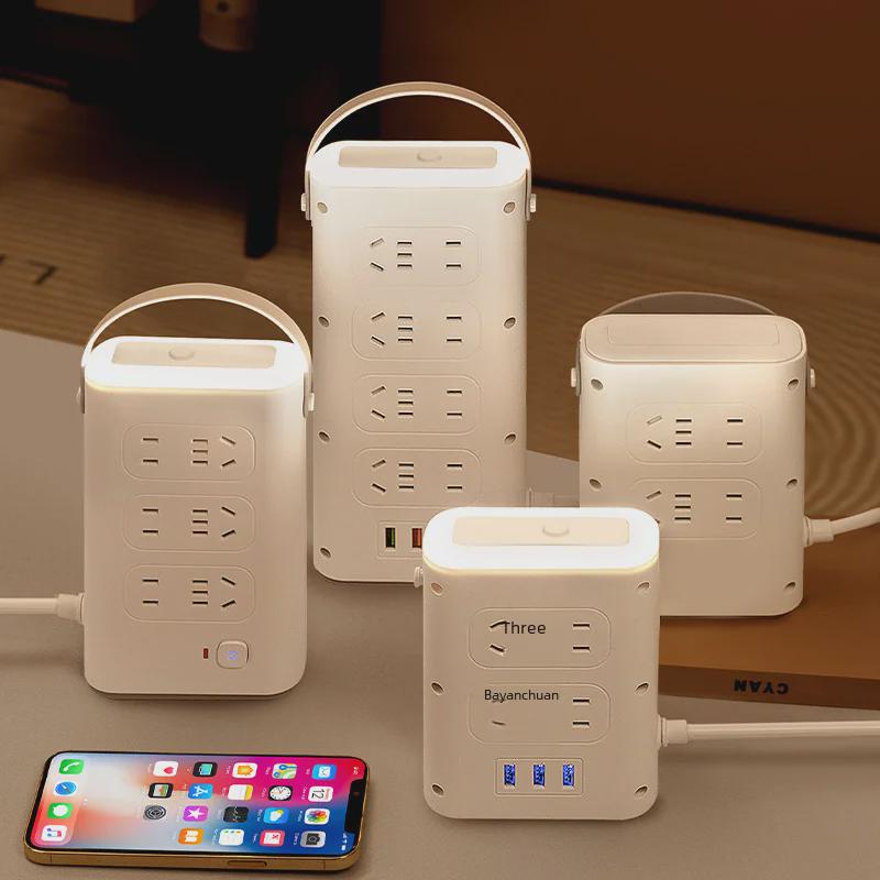 Intelligent Portable Vertical USB Power Strip with Multi-Slot and Anti-Overload Protection