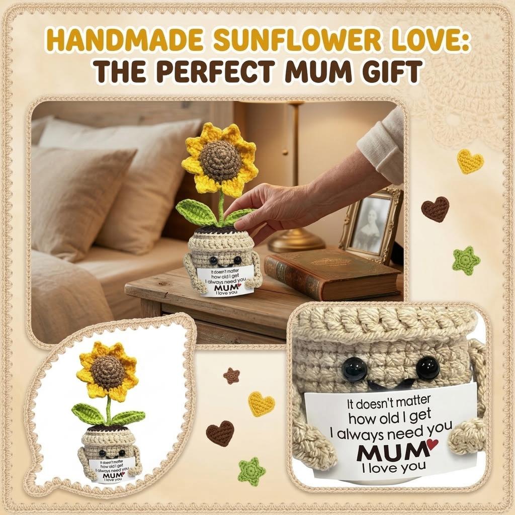 Handmade Simulation Flower Knitted Sunflower Ornament